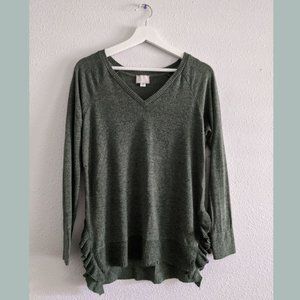 ANTHROPOLOGIE 9Hi5 STCL Ruffle Hem Pullover Sweater Size XS